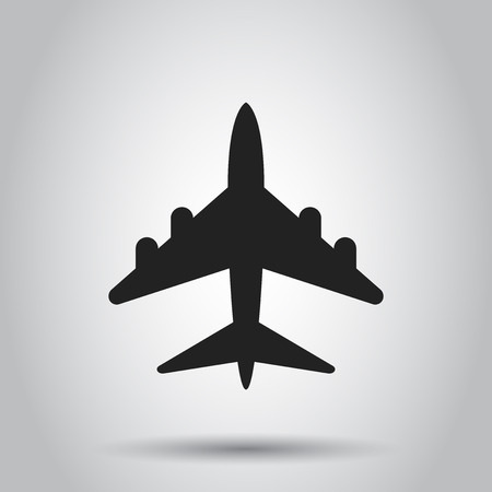 Airplane sign vector icon. Airport plane illustration. Business concept simple flat pictogram.のイラスト素材