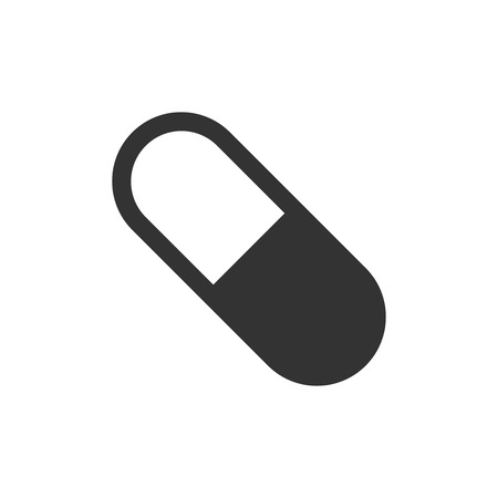 Pill vector icon in flat style. Tablet illustration on white isolated background.のイラスト素材