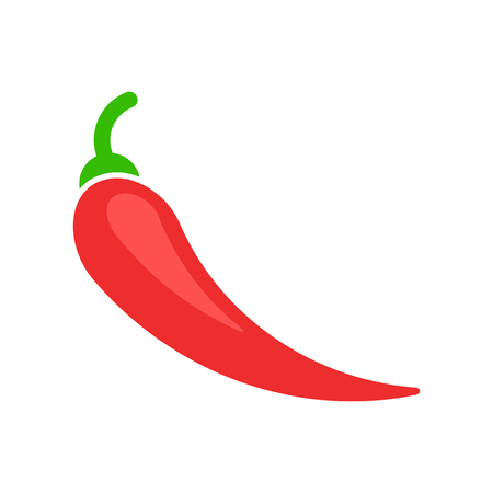 Chili pepper in flat style. Spicy peppers illustration on white isolated background.のイラスト素材
