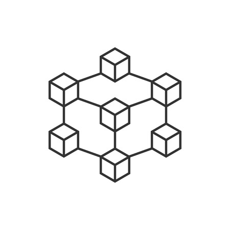 Blockchain technology vector icon in flat style.のイラスト素材