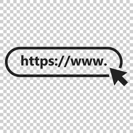 Address and navigation bar icon. Vector illustration on isolated transparent background. Business concept search www https pictogram.のイラスト素材