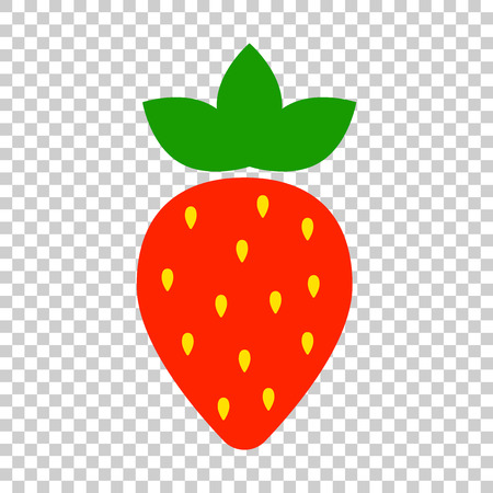 Strawberry fruit sign vector icon. Ripe berry illustration. Business concept simple flat pictogram on isolated transparent background.のイラスト素材