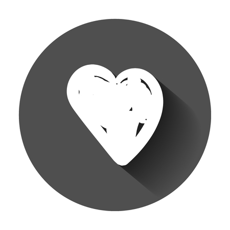 Hand drawn hearts vector icon. Love sketch doodle heart illustration with long shadow. Handdrawn valentine concept.のイラスト素材