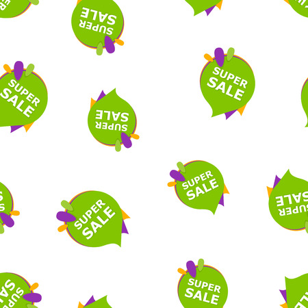 Super sale banner badge icon seamless pattern background.のイラスト素材