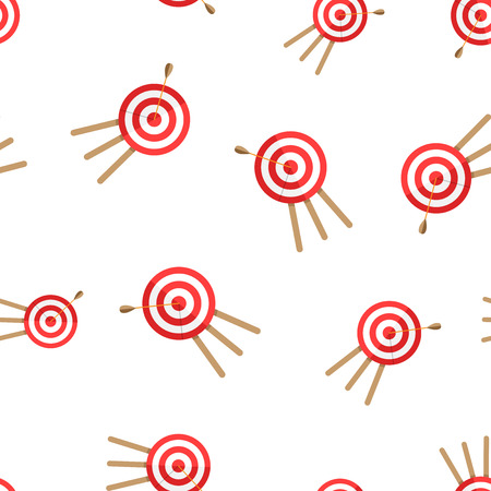 Target aim icon seamless pattern background. Business concept vector illustration. Dartboard sport target symbol pattern.のイラスト素材