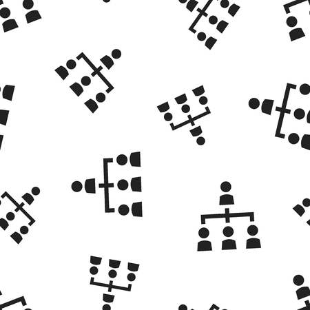 Corporate organization chart icon seamless pattern background. Business concept vector illustration. Teamwork structure symbol pattern.のイラスト素材