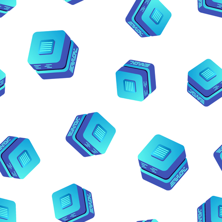 Mining bitcoin server icon seamless pattern background. Business concept vector illustration. Blockchain crypto money farm datacenter symbol pattern.のイラスト素材