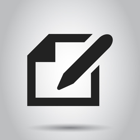 Notepad edit document with pencil icon. Vector illustration. Business concept note edit pictogram.のイラスト素材