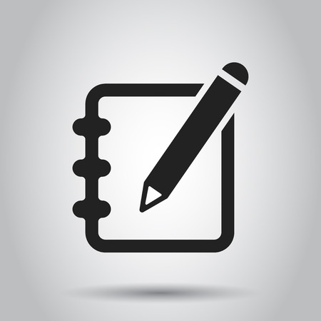 Notepad edit document with pencil icon. Vector illustration. Business concept note edit pictogram.のイラスト素材