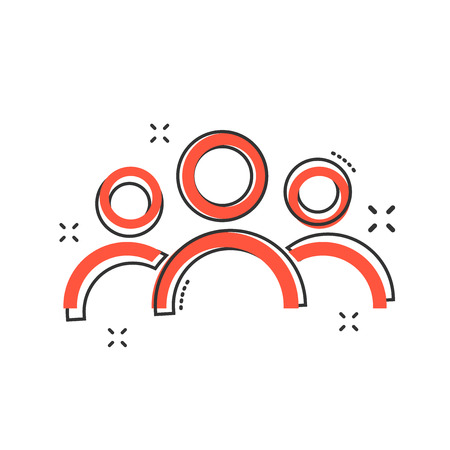 Cartoon people icon in comic style. People illustration pictogram. Users person sign splash business concept.のイラスト素材