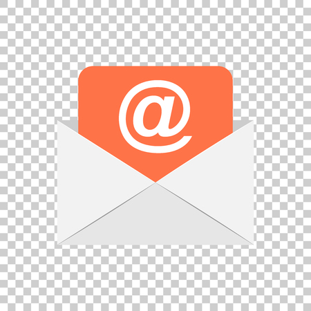 Mail envelope icon in flat style. Email message vector illustration on isolated background. Mailbox e-mail business concept.のイラスト素材