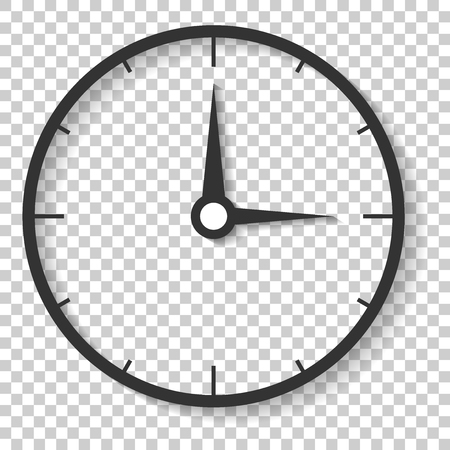 Clock countdown icon in flat style. Time chronometer vector illustration on isolated background. Clock business concept.のイラスト素材