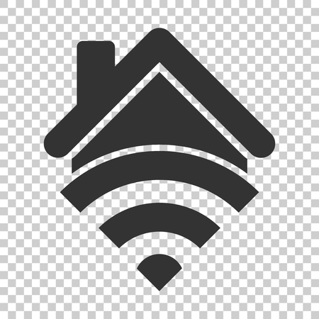 Smart home icon in flat style. House control vector illustration on isolated background. Smart home business concept.のイラスト素材