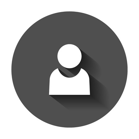 People communication icon in flat style. People vector illustration with long shadow. Partnership business concept.のイラスト素材