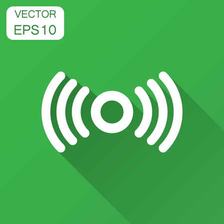 Motion sensor icon in flat style. Sensor waves vector illustration with long shadow. Security connection business concept.のイラスト素材