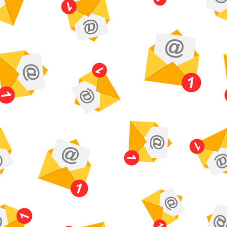 Mail envelope icon seamless pattern background. Email message vector illustration. Mailbox e-mail symbol pattern.のイラスト素材