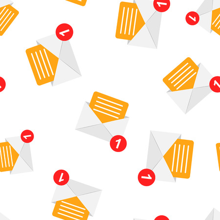Mail envelope icon seamless pattern background. Email message vector illustration. Mailbox e-mail symbol pattern.のイラスト素材