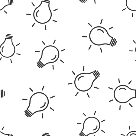 Light bulb icon seamless pattern background. Lightbulb vector illustration. Lamp idea symbol pattern.のイラスト素材