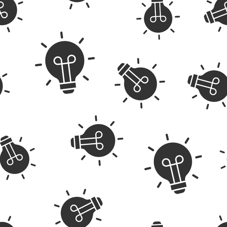 Light bulb icon seamless pattern background. Lightbulb vector illustration. Lamp idea symbol pattern.のイラスト素材