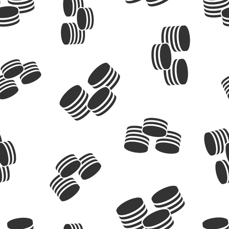 Coins stack icon seamless pattern background. Coin cash vector illustration. Money stacked symbol pattern.のイラスト素材