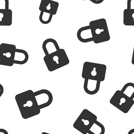 Padlock icon seamless pattern background. Business concept vector illustration. Lock, unlock security symbol pattern.のイラスト素材