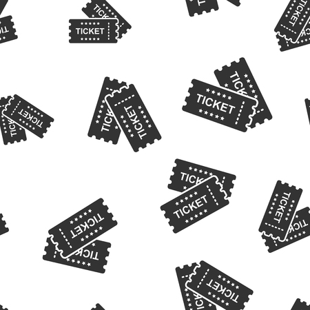 Cinema ticket icon seamless pattern background. Admit one coupon entrance vector illustration. Ticket symbol pattern.のイラスト素材