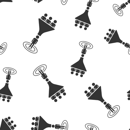 Lead management icon seamless pattern background. Funnel with people vector illustration. Target client symbol pattern.のイラスト素材