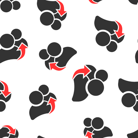 People referral icon seamless pattern background. Business communication vector illustration. Reference teamwork symbol pattern.のイラスト素材