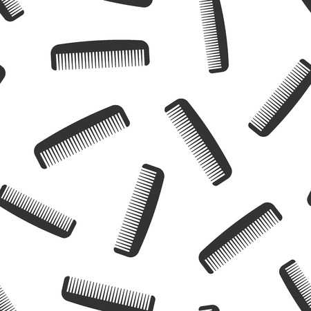Hair brush icon seamless pattern background. Comb accessory vector illustration. Hairbrush symbol pattern.のイラスト素材