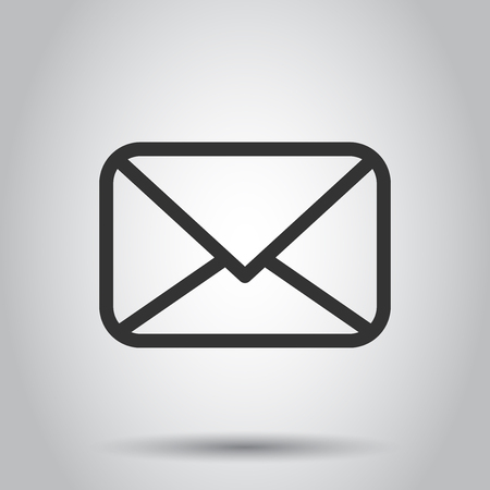 Mail envelope icon in flat style. Email message vector illustration on white background. Mailbox e-mail business concept.のイラスト素材