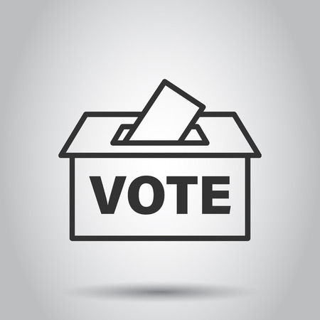 Election voter box icon in flat style. Ballot suggestion vector illustration on white background. Election vote business concept.のイラスト素材