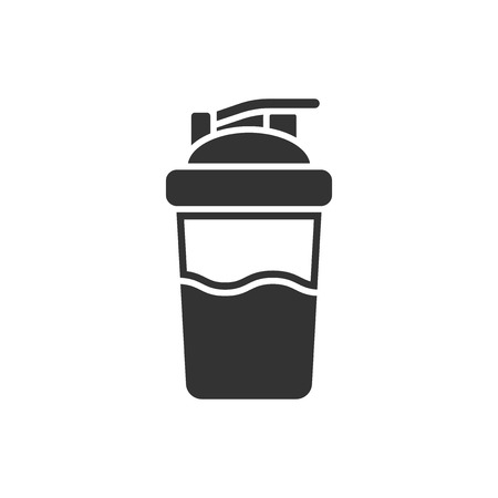 Shaker icon in flat style. Sport bottle vector illustration on white isolated background. Fitness container business concept.のイラスト素材