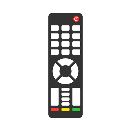 Remote control icon in flat style. Infrared controller vector illustration on white isolated background. Tv keypad business concept.のイラスト素材