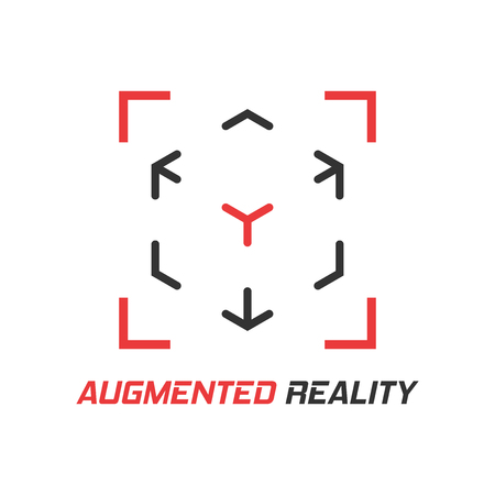 Augmented reality icon in flat style. Vr device vector illustration on white isolated background. Technology business concept.のイラスト素材