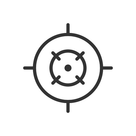 Shooting target vector icon in flat style. Aim sniper symbol illustration on white background. Target aim business concept.のイラスト素材