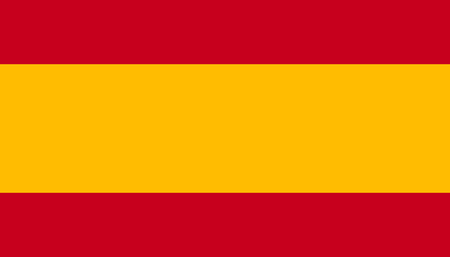 Spain flag icon in flat style. National sign vector illustration. Politic business concept.のイラスト素材