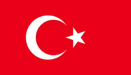 Turkey flag icon in flat style. National sign vector illustration. Politic business concept.のイラスト素材