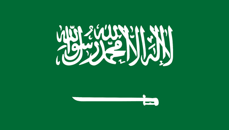 Saudi Arabia flag icon in flat style. National sign vector illustration. Politic business concept.のイラスト素材