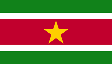 Suriname flag icon in flat style. National sign vector illustration. Politic business concept.のイラスト素材