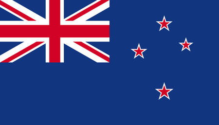 New Zealand flag icon in flat style. National sign vector illustration. Politic business concept.のイラスト素材