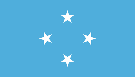 Micronesia flag icon in flat style. National sign vector illustration. Politic business concept.のイラスト素材