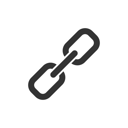 Chain sign icon in flat style. Link vector illustration on white isolated background. Hyperlink business concept.のイラスト素材