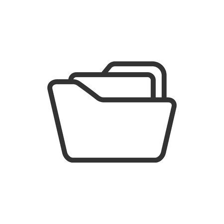 File folder icon in flat style. Documents archive vector illustration on white isolated background. Storage business concept.のイラスト素材