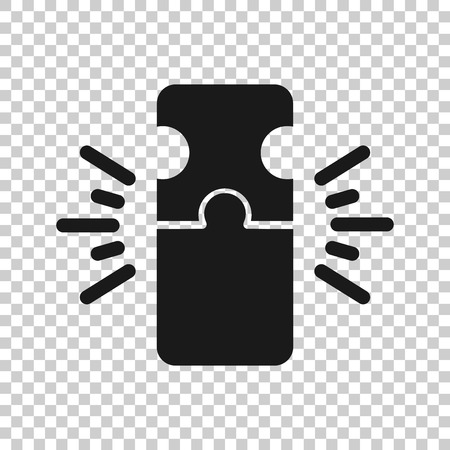 Puzzle compatible icon in transparent style. Jigsaw agreement vector illustration on isolated background. Cooperation solution business concept.のイラスト素材