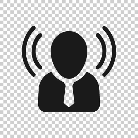 Mind awareness icon in transparent style. Idea human vector illustration on isolated background. Customer brain business concept.のイラスト素材