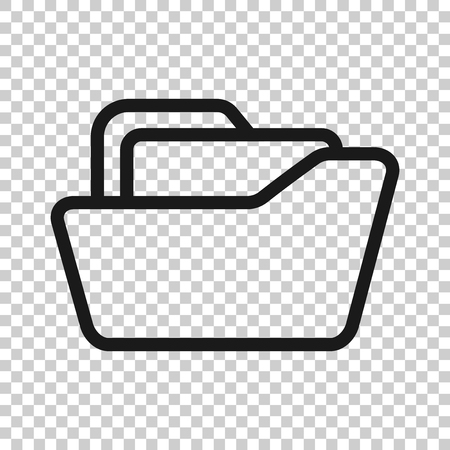 File folder icon in transparent style. Documents archive illustration on isolated background. Storage business concept.のイラスト素材