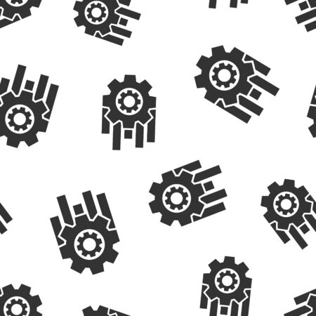 Operation project icon seamless pattern background. Gear process vector illustration on white isolated background. Technology produce business concept.のイラスト素材