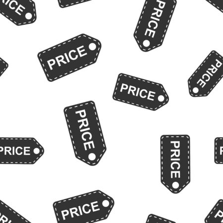 Price coupon icon seamless pattern background. Price tag vector illustration on white isolated background. Sale sticker business concept.のイラスト素材