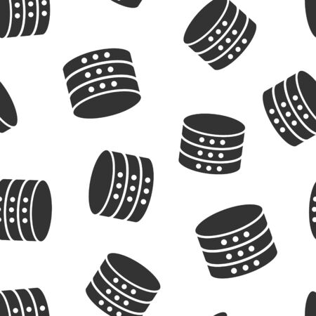 Data center icon seamless pattern background. Server vector illustration on white isolated background. Security business concept.のイラスト素材
