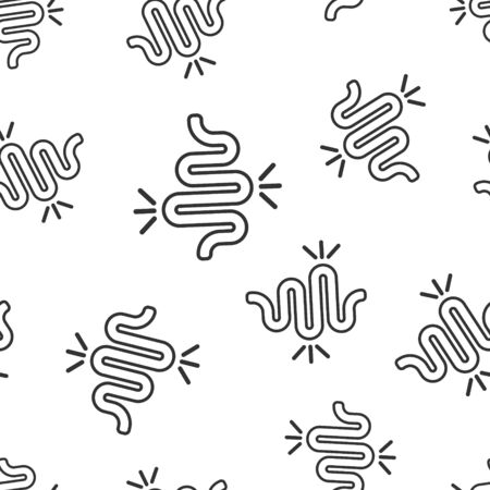 Gut constipation icon seamless pattern background. Colitis vector illustration on white isolated background. Stomach business concept.のイラスト素材